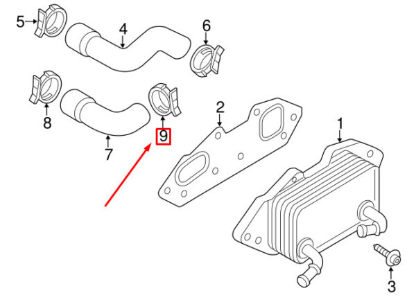 PORSCHE MACAN 95B Engine Oil Cooler Hose Retaining Clamp 99951268309 NEW GENUINE