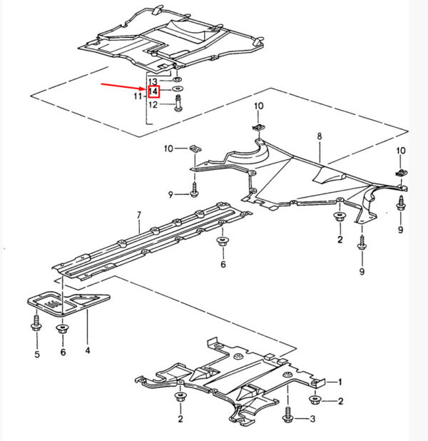 Porsche Carrera 911 993 underfloor cover washer 99959003540 new - Image 3