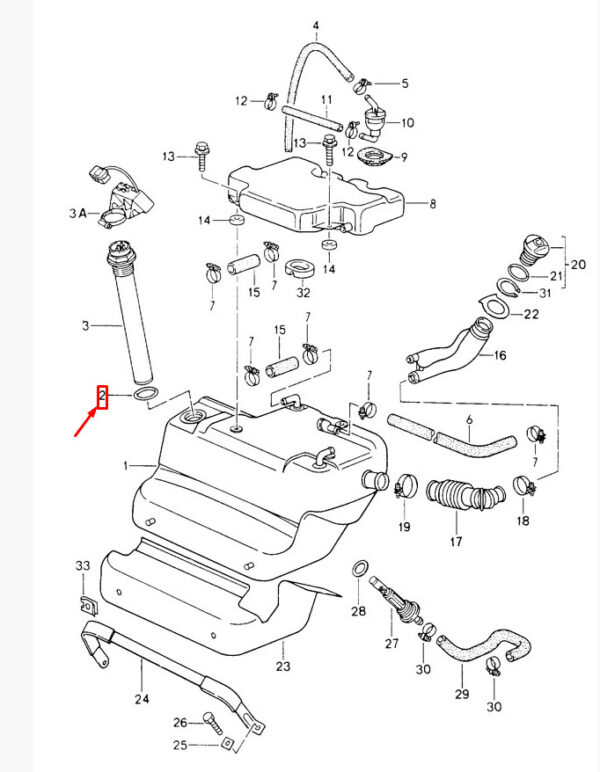 Porsche Carera 911 993 Tank Indicator Transmitting Unit O-Ring 99970711540 NEW Original - Image 3