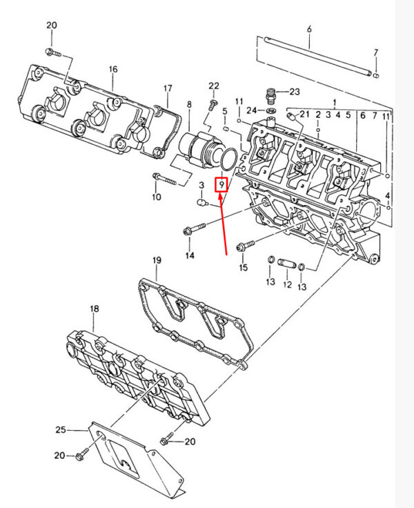 Porsche Carrera 911 993 O-ring camshaft rear 99970729340 NEW ORIGINAL - Image 2
