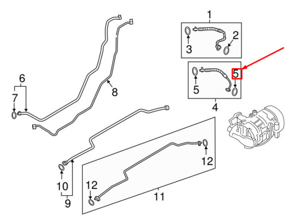 Porsche 718 Cayman 982 A/C Refrigerant Line O-Ring 99970755741 NEW Genuine - Image 2