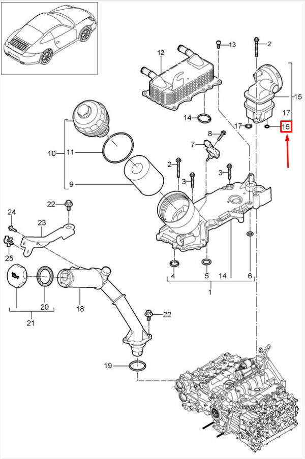 Porsche Boxster 981 Oil Separator Gasket 99970763440 NEW GENUINE - Image 2