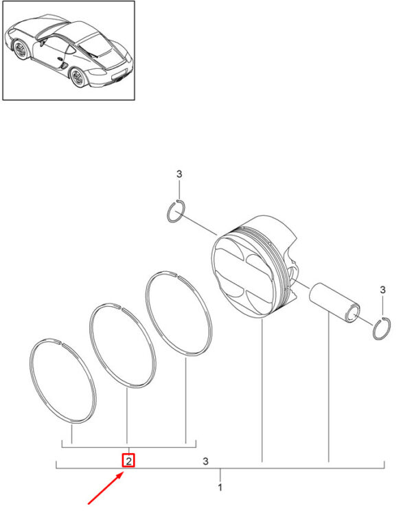 Porsche 911 997 Engine Piston Ring Kit 9A110306502 NEW GENUINE - Image 5