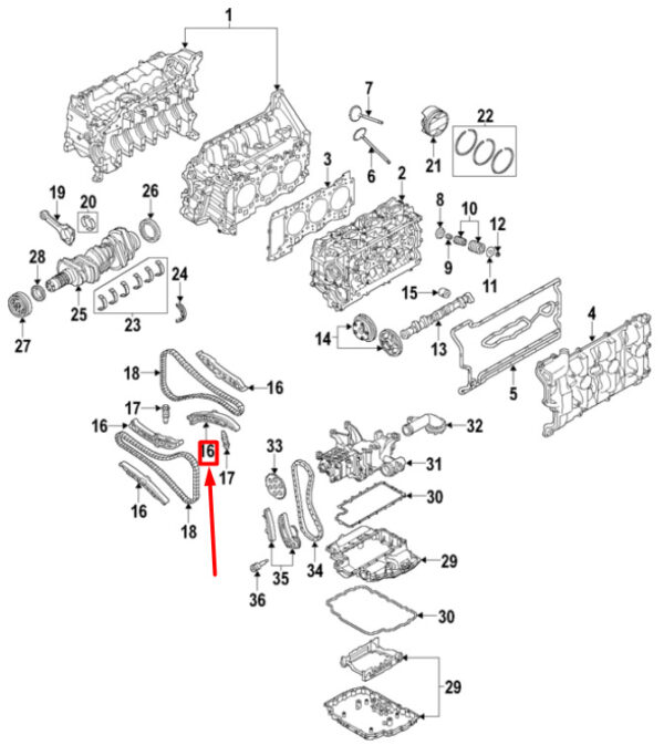 Porsche 911 991 control chain guide rail 9A110515303 NEW ORIGINAL - Image 5