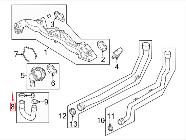 PORSCHE 911 997 Engine Feed Coolant Hose 9A110666001 NEW - Image 6