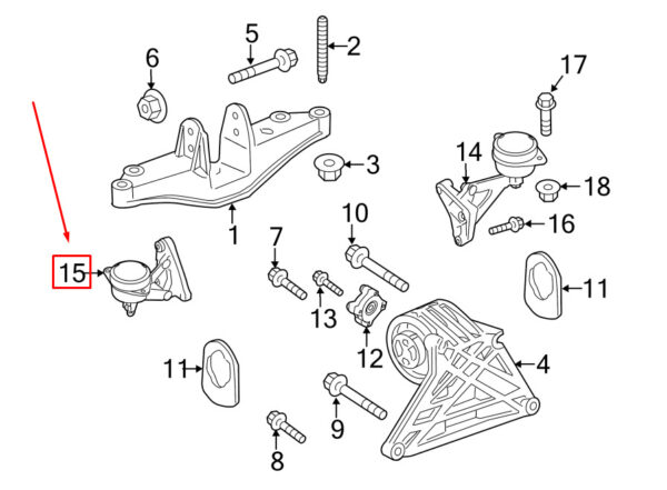 Porsche Boxster 987 Left Transmission Mount 9A137509351 NEW GENUINE - Image 3