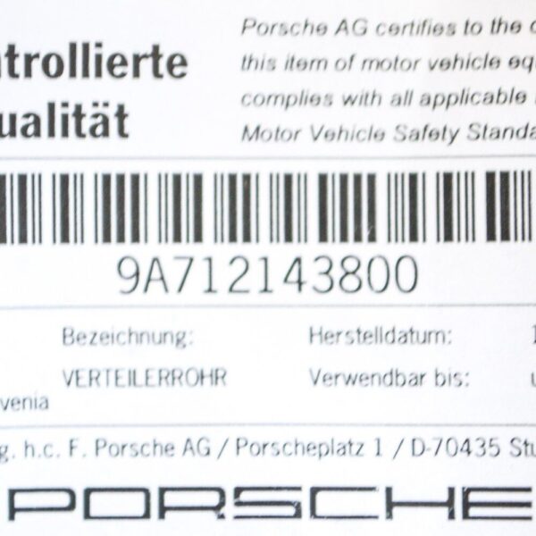 Porsche Panamera 971 2.9i 324 kW radiator coolant hose 9A712143800 mint condition - Image 6