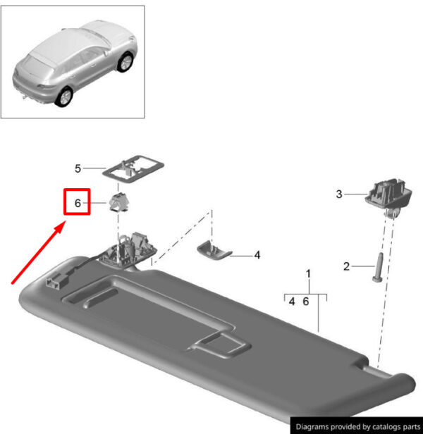 Porsche Macan 95b Sun Bezel Clip 9A7.867.633.00 9A786763300 NEW Original - Image 6