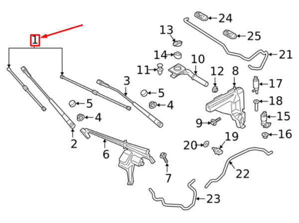 Porsche Cayenne 9y0/9y3 Windshield Wiper Blade Set Front 9Y1955329 NEW ORIGINAL - Image 5