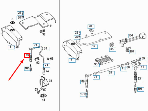 NEW MERCEDES-BENZ ML W163 SPARK PLUG CONNECTOR A0001567210 ORIGINAL - Image 4