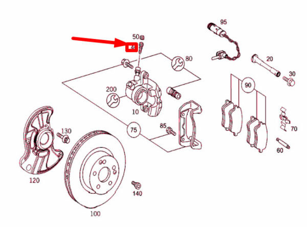 NEW MB CLK C209 FRONT WHEEL BRAKE CALIPER BLEEDER VALVE A0004214265 ORIGINAL - Image 4