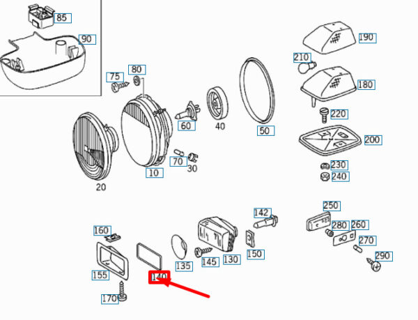 Mercedes-Benz G W463 Front Fog Lamp Seal Ring A0008261891 NEW ORIGINAL