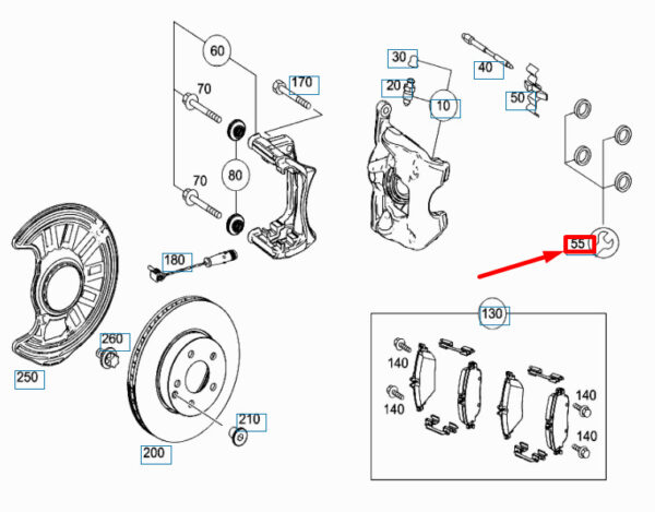 NEW MERCEDES-BENZ A W176 AMG FRONT BRAKE DUST BOOT RS A0014214686 ORIGINAL - Image 4