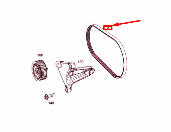 NEW MERCEDES-BENZ ML W166 V-RIBBED BELT A0029930996 ORIGINAL - Image 4