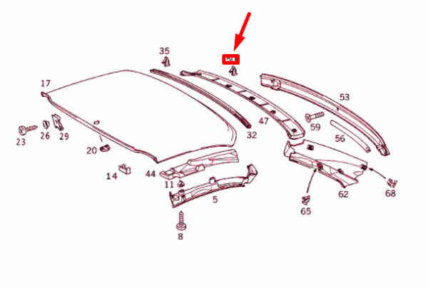 New MERCEDES-BENZ SLK R170 Rear Vario Roof Lining Clip A0089885978 - Image 4