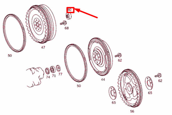 NEW MB E W210 SCOPE OF DELIVERY FLYWHEEL NEEDLE BEARING A0189812510 ORIGINAL - Image 4