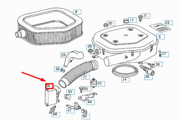 NEW MERCEDES-BENZ SL R129 AIR GUIDE HAT A1030940311 ORIGINAL - Image 4