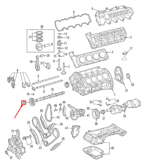 NEW MERCEDES-BENZ ML W163 CAMSHAFT GEAR A1120500204 ORIGINAL - Image 4