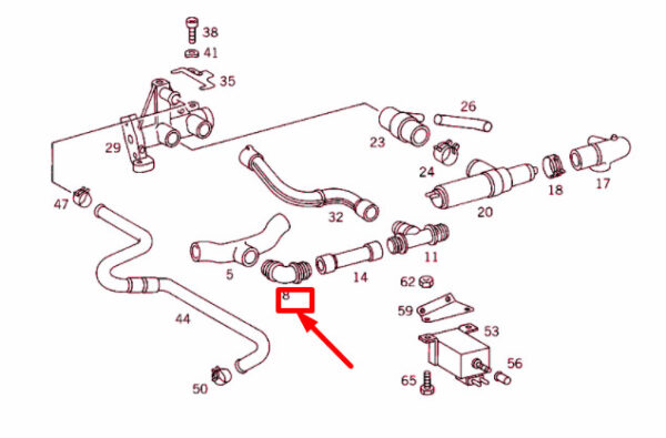 NEW MB E W210 INTAKE MANIFOLD BOTTOM CONNECTOR A1199900078 ORIGINAL - Image 4
