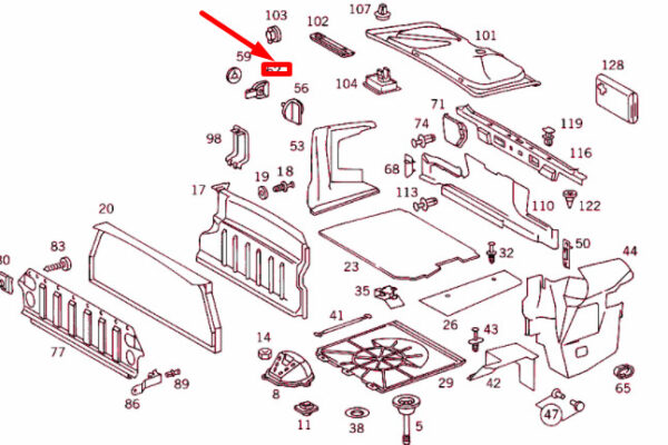 NEW MERCEDES-BENZ SL R129 LUGGAGE ROOM COVER SLOT A1296930068 ORIGINAL - Image 4
