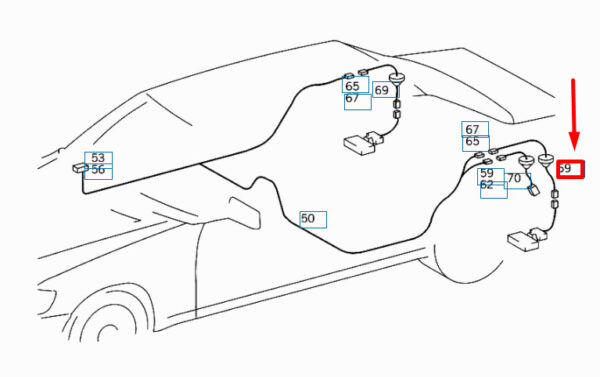 NEW MERCEDES-BENZ SL R129 DAMPING MODULES WIRING HARNESS A1404405934 ORIGINAL - Image 4