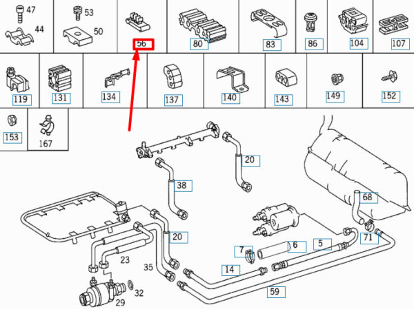 NEW MERCEDES-BENZ S W140 FUEL LINE BRACKET A1404760636 ORIGINAL - Image 4