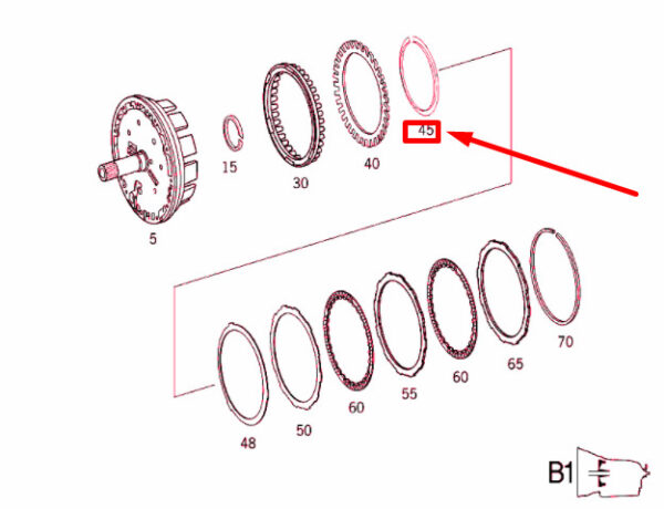 NEW MB S W220 TRANSMISSION LAMINATED BRAKE B1 SNAP RING A1409945135 ORIGINAL - Image 4