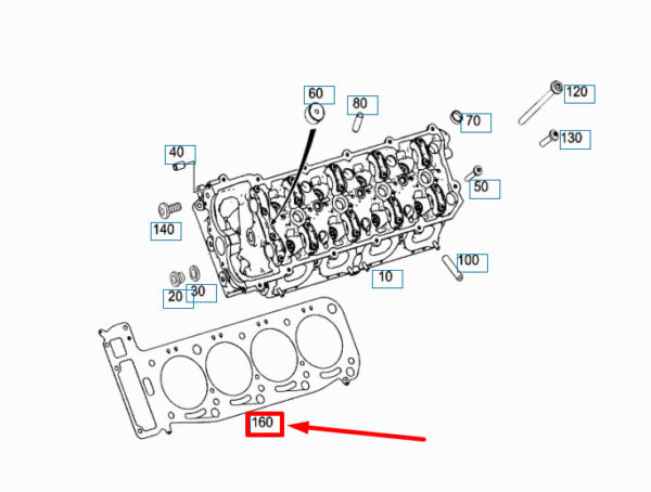 NEW MERCEDES-BENZ ML W164 RIGHT CYLINDER HEAD GASKET A1560160020 ORIGINAL - Image 4