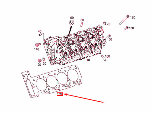 NEW MERCEDES-BENZ SLS AMG C197 CYLINDER HEAD LEFT GASKET A1560160420 ORIGINAL - Image 4