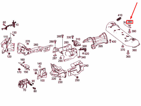 NEW MB ML W166 EXHAUST SYSTEM SCREENING PLATE GUARD BRACKET A1664700181 ORIGINAL - Image 4