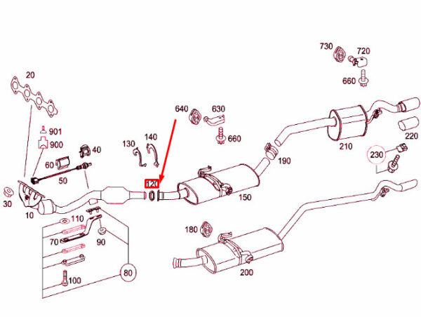 Mercedes-Benz A W169 Flue Pipe Sealing Ring A1694920081 NEW ORIGINAL