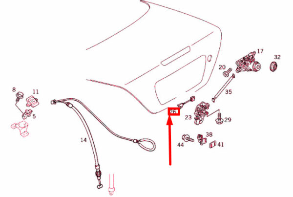 NEW MERCEDES-BENZ SLK R170 REAR LID LOCK SWITCH A1708201410 ORIGINAL - Image 4