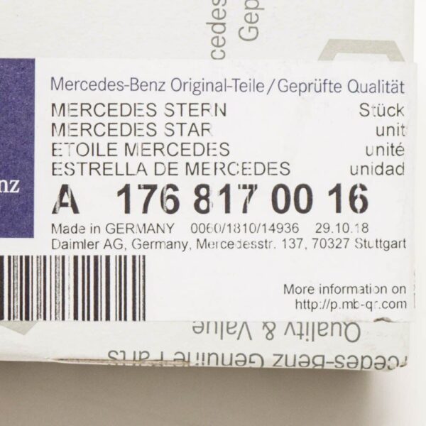 Mercedes Benz A Class W176 Rear Boat Badge Emblem Logo A1768170016 NEW ORIGINAL
