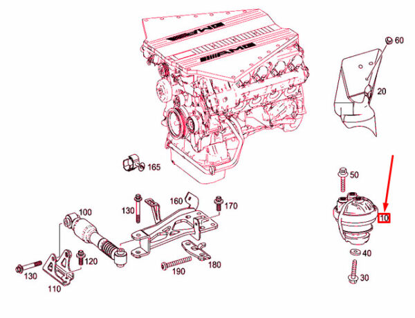 NEW MERCEDES-BENZ SLS AMG C197 FRONT ENGINE SUPPORT A1972400117 - Image 4