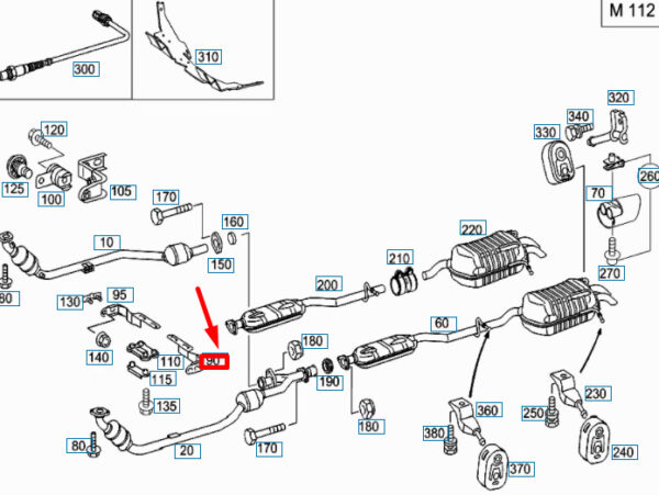 NEW MB C W203 EXHAUST PIPE TO TRANSMISSION LEFT BRACKET A2034922141 ORIGINAL - Image 4