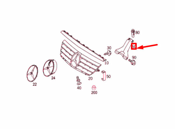 NEW MERCEDES-BENZ C CL203 RADIATOR GRILLE SHELL SUPPORT A2038890090 ORIGINAL - Image 4