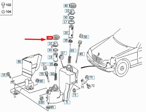 NEW MERCEDES-BENZ C S203 OIL CONTAINER NUT A2103270072 ORIGINAL - Image 4