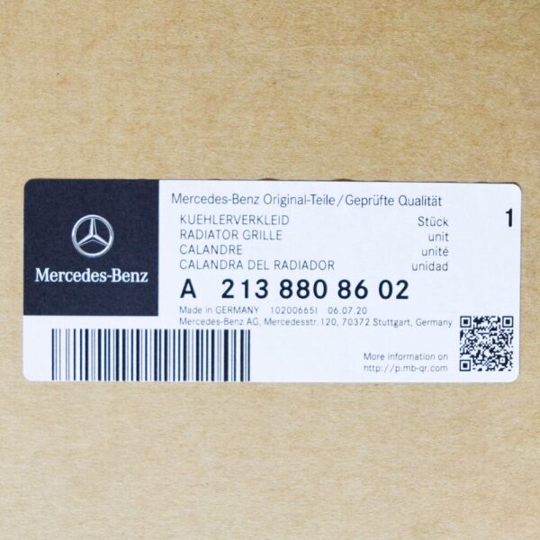 MERCEDES-BENZ E W213 Radiator Grille A2138808602 NEW ORIGINAL - Image 5