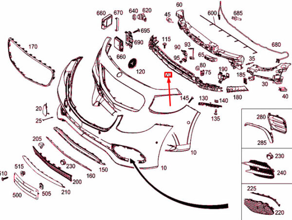 Mercedes-Benz E W213 Lower Bumper Holder A2138852500 New