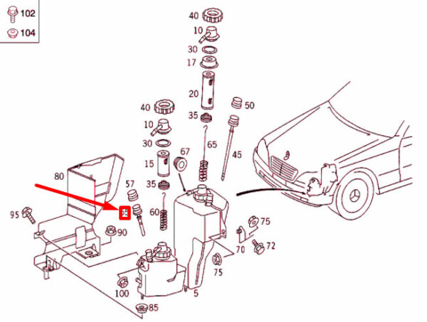 NEW MERCEDES-BENZ S W220 POWER STEERING TANK PROTECTIVE CAP A2203200159 ORIGINAL - Image 4