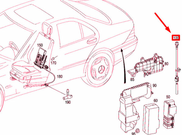 NEW MERCEDES-BENZ S W220 HYDRAULIC SYSTEM TO BRACKET LINE A2208004415 ORIGINAL - Image 4