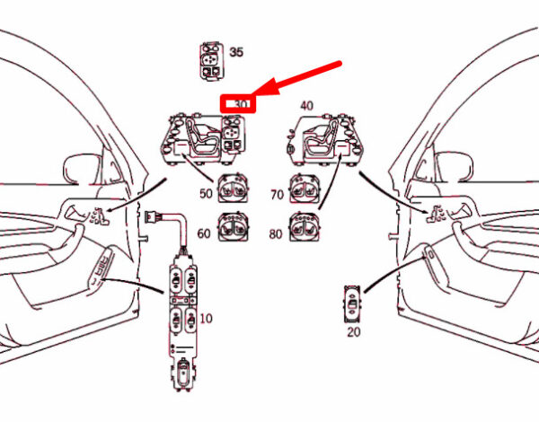 NEW MB S W220 FRONT LEFT SEAT ADJUSTER SWITCH LHD A22082115797C45 ORIGINAL - Image 4