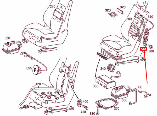 NEW MB S W220 FRONT LEFT SEAT BACKREST UPHOLSTERY INSERT A2209102575 ORIGINAL - Image 4