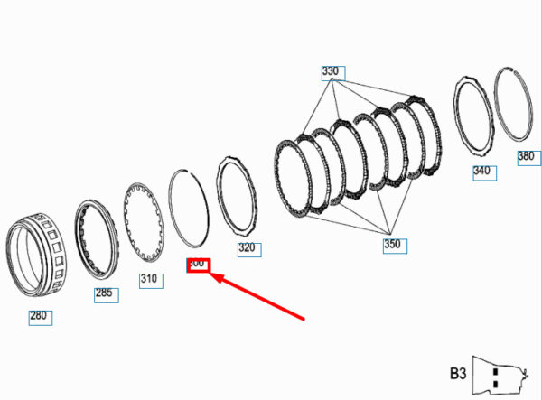 MB S W221 Transmission Laminated Brake Circlip A2209940340 NEW ORIGINAL - Image 5