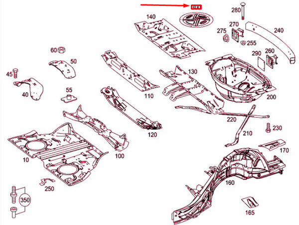 NEW MERCEDES-BENZ R W251 FUEL TANK ACCESS COVER A2516160189 ORIGINAL - Image 4