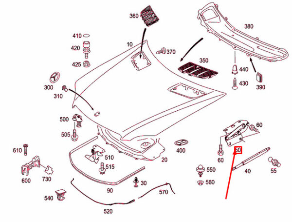 Mercedes-Benz ML W164 Hood Left Hinge A2518800328 NEW ORIGINAL - Image 4