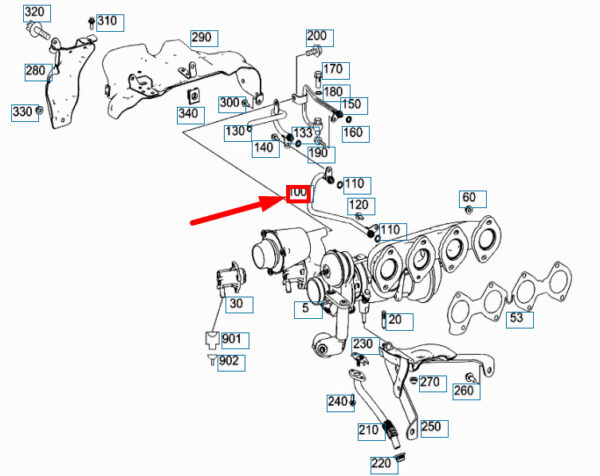 NEW MERCEDES-BENZ C W204 WATER FEED LINE A2712030902 ORIGINAL - Image 4