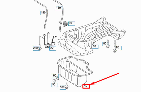 NEW MERCEDES-BENZ S W221 ENGINE OIL PAN LOWER PART A2720101028 ORIGINAL - Image 4