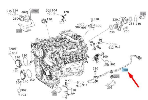 NEW MERCEDES-BENZ ML W166 KNOCK SENSOR A2789050000 ORIGINAL - Image 4