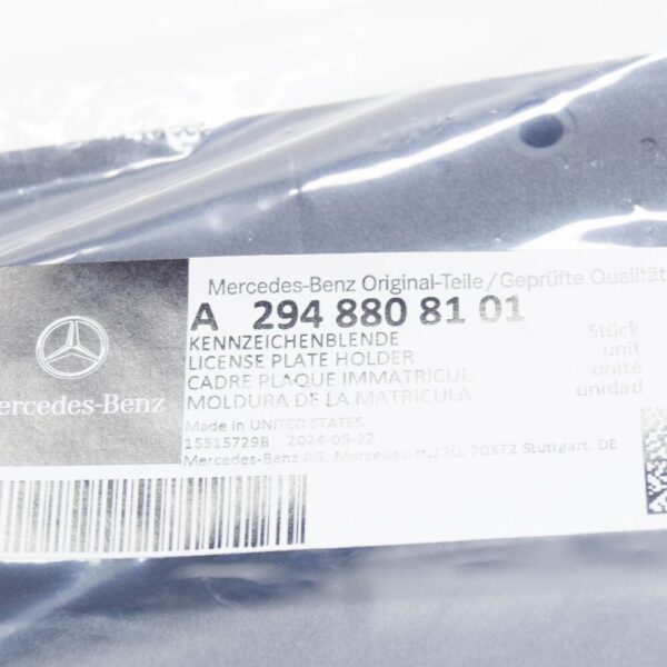 MERCEDES-BENZ EQE SUV X294 Front License Plate Holder A2948808101 NEW ORIGINAL